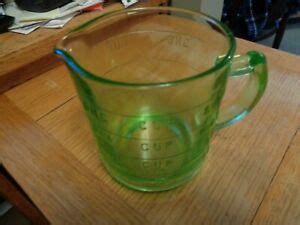 Vintage Hazel Atlas Green Depression Uranium Glass Measuring Cup EBay