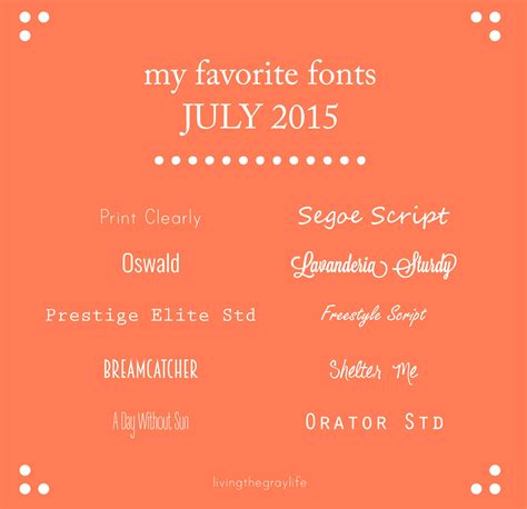My Favorite Fonts July 2015 Living The Gray Life