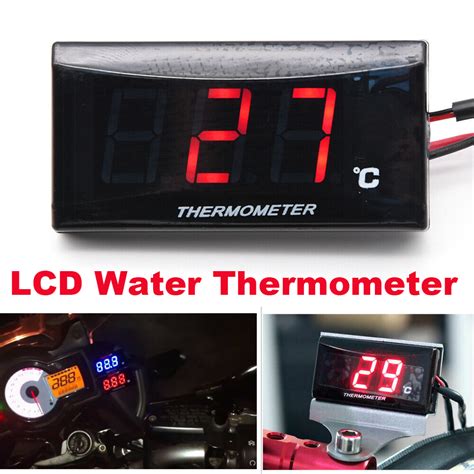 Red Digital Motorcycle Thermometer Water Temp Gauge Meter22mm Sensor