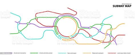 Peta Kereta Bawah Tanah Template Skema Transportasi Umum Kota Fiksi