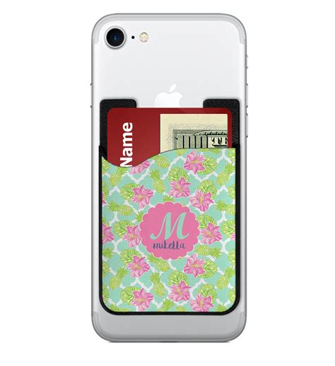 Custom Preppy Hibiscus 2 In 1 Cell Phone Credit Card Holder And Screen