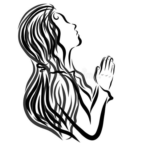 Black Woman Praying Silhouette Logo