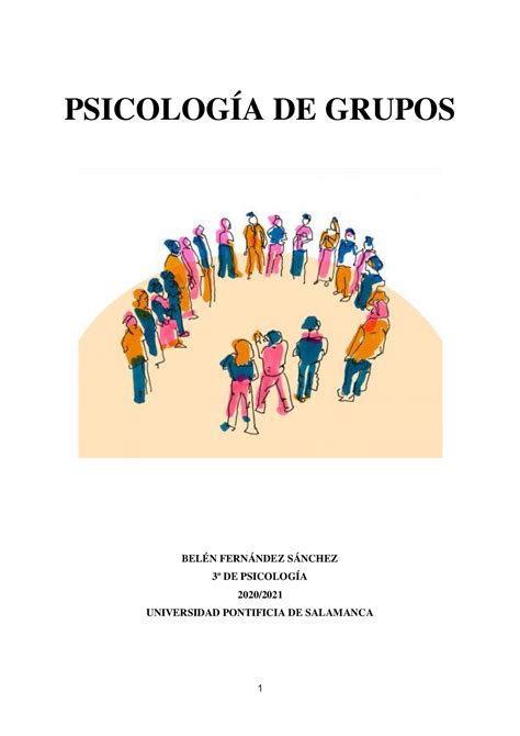 Apuntes Psicologia De Los Grupos Psicolog A De Grupos Bel N Fern Ndez