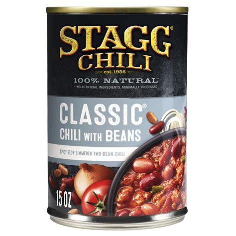 Stagg Classic Chili With Beans Canned Chili 15 Oz Pack Of 12