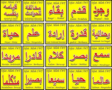 Allah memiliki sifat wajib sama' yang artinya mendengar. Kitab Barencong - 20 Sifat yang terkandung Syahadat Dzahir ...