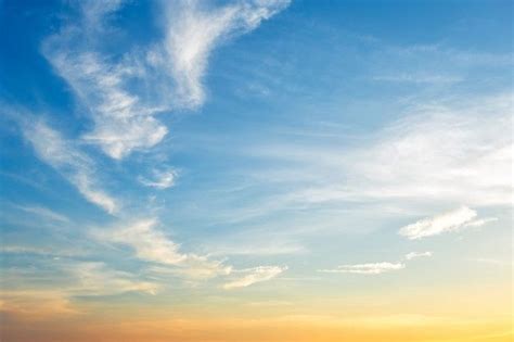 Premium Photo Blue Sky Background Texture With White Clouds Sunset