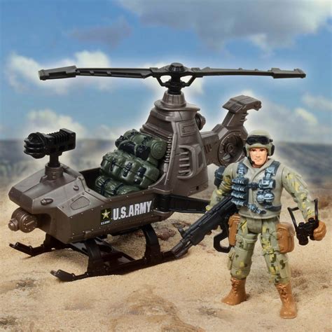 Playsets United States Army Helicopter Playset Excite Usa Toys 5339