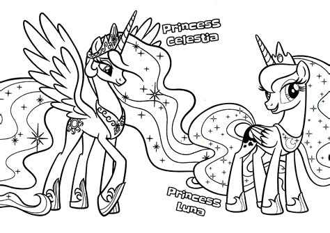 my little pony colouring page celestia and luna  My little pony