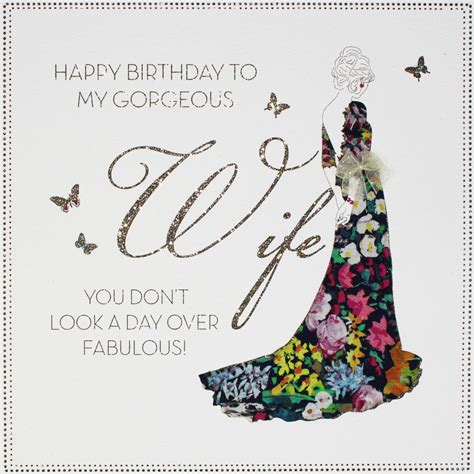 To My Gorgeous Wife Large Handmade Birthday Card BLY Tilt Art