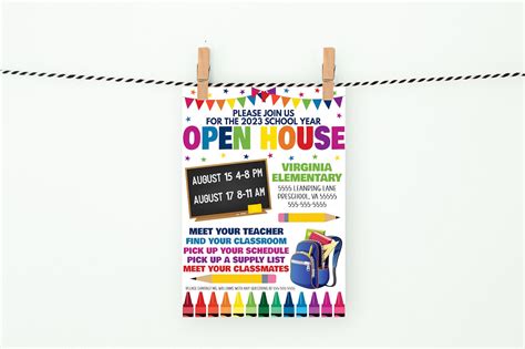 School Open House Flyer Editable Back To School Invite Meet Etsy