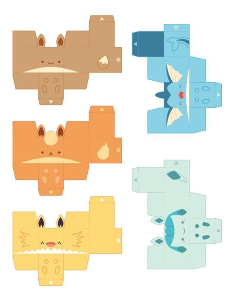 Printable Pokemon Paper Boxes Paper Toys Template Paper Doll