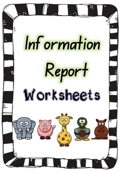 Information Report Worksheets These Are Ready To Use Worksheets For