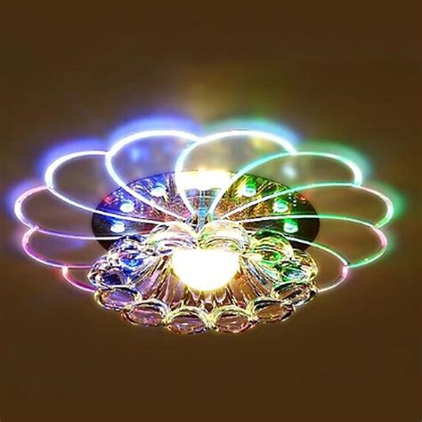 Modern ceiling fans available in the market with flush mount installation. LED Luxurious Crystal Ceiling Lights Lamp Colorful Light ...