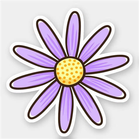 Purple Daisy Pretty Flower Sticker Purple Daisy Preppy