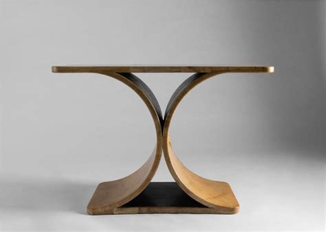 Karl springer style mid century modern style clear lucite and chrome candle holders. KARL SPRINGER A Fine, "JMF" Console Table Mexico, circa 1974