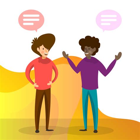 Flat People Talking For Business Team Work With Gradient Background Vector Illustration 223303 ...