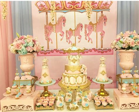 Transform a plain wall with crepe streamers taped in a. Charming Carousel Baby Shower - Baby Shower Ideas - Themes ...