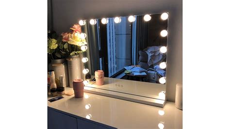 Weily 12 dimmable led bulbs hollywood makeup mirror with lights, large lighted vanity mirror with 3 color light & smart touch control screen & 360 degree rotation 3 colors lights weily vanity mirror with 3 colors lights (day light、cool white、warm yellow) and adjustable brightness help you achieve a flawless professional makeup. FENCHILIN Large | Vanity Mirror | with Lights, Hollywood ...