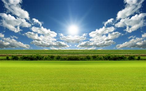 Landscape Photography Of Green Grass Field Under White Clouds And Blue Sky During Daytime Hd