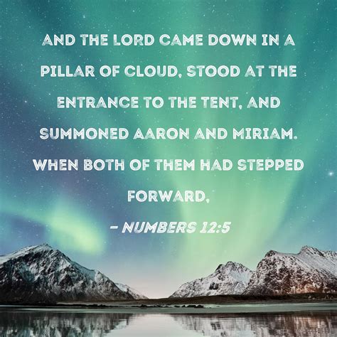Numbers 125 And The Lord Came Down In A Pillar Of Cloud Stood At The