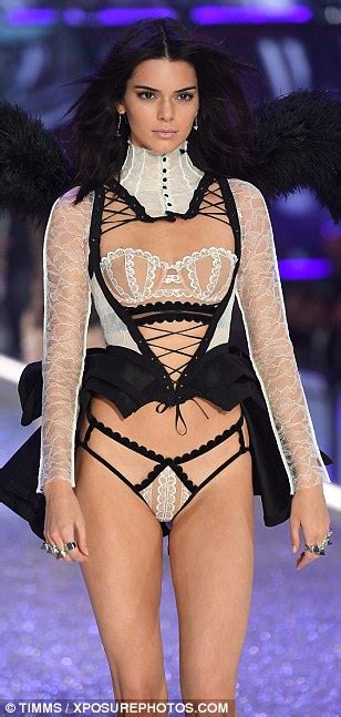 Kendall Jenner Wears Racy Red Lingerie At Victorias Secret Fashion