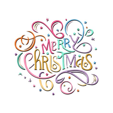 Merry Christmas Lettering Typography Vector Merry Christmas