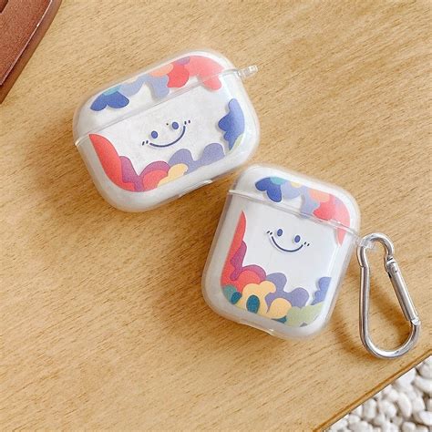 Colorful Ink Smiley Face Airpods Case Airpods 3 Airpods Etsy