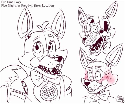 Funtime Freddy Coloring Page Elegant Funtime Foxy Sketch By