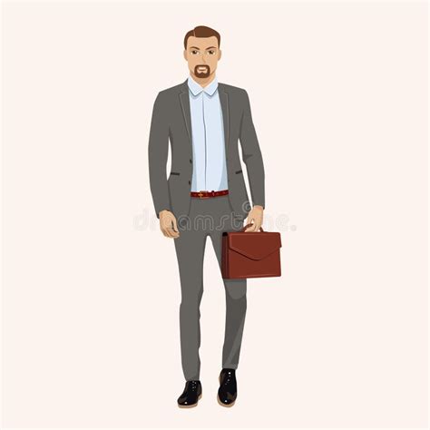 Businessman With Briefcase Vector Illustration Stock Vector