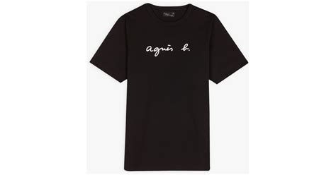 Agnès B Cotton Black Short Sleeves Agnès B T Shirt For Men Lyst