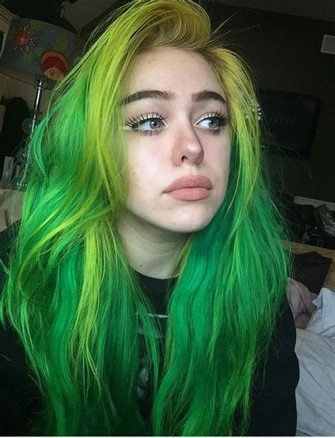 40 Cool New Hairstyles Neon Green Hair Green Hair Girl Green Hair