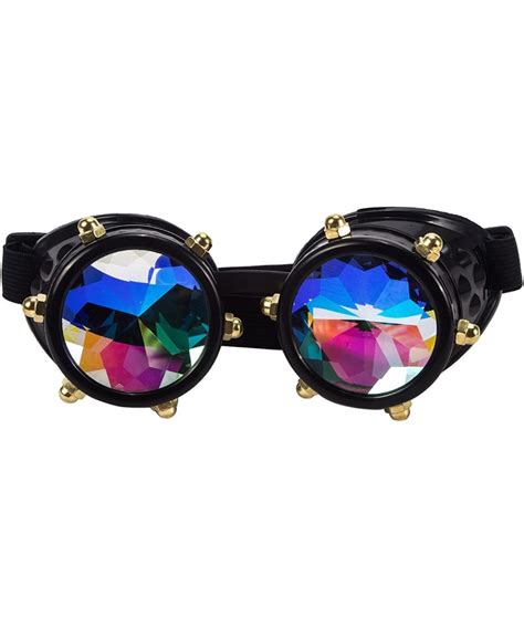 Steampunk Goggles Festival Kaleidoscope Glasses With Rainbow Prism Lens Black Cd18t3xwa8u