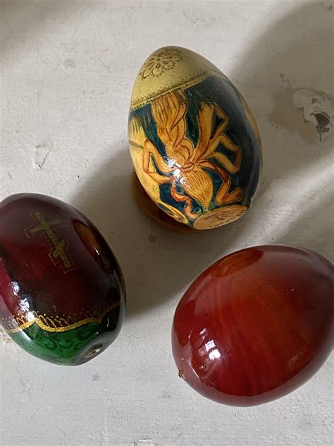 Stunning Hand Painted Vintage Russian Eggs Angela Jayne Stunning Hand