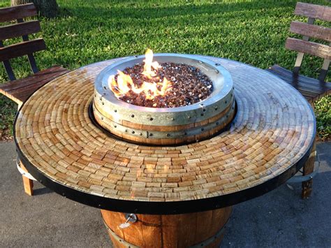 Each of our barrels is handmade with special attention to each small detail. Wine Barrel Gas Fire Pit and Patio Table