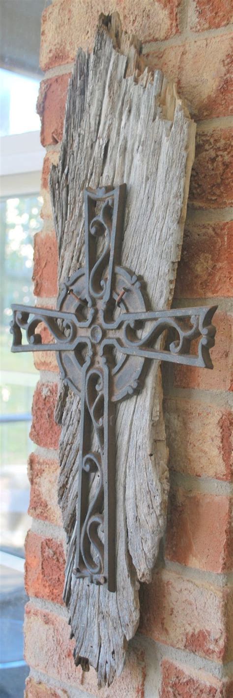 Chain nose pliers round nose pliers wire step 1: Aged Barnwood & Iron Cross: | Rustic cross, Wood crosses ...