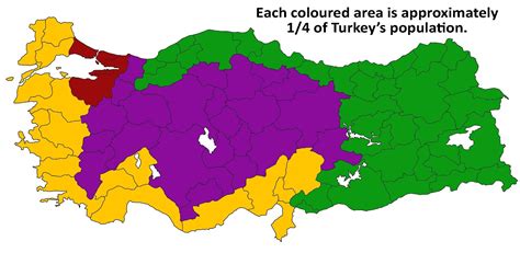 Distribution Of Population In Turkey Harita Haritalar