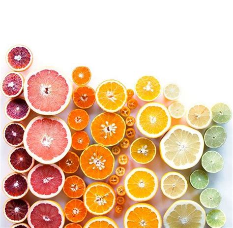 Foods Arranged Neatly To Form Gradients Of Color And Shape Fruit