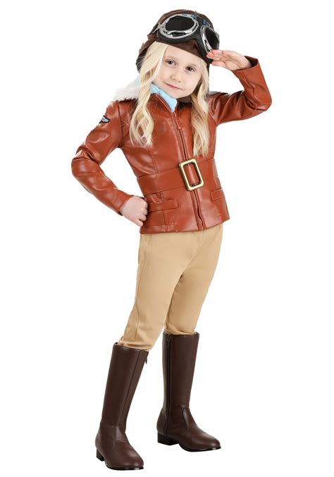 Girls Deluxe Amelia Earhart Costume For Toddlers