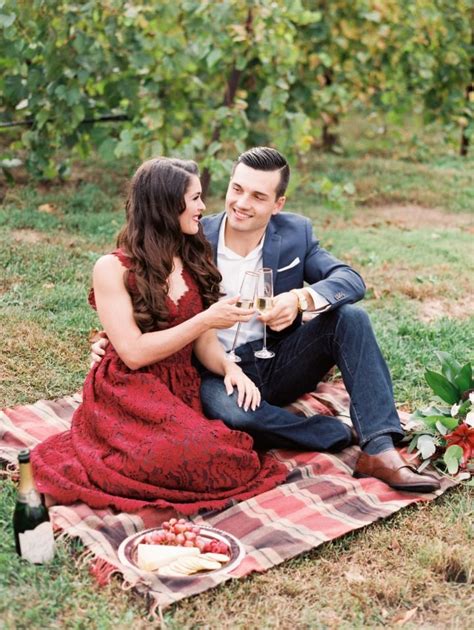 Timeless Romance Engagement Shoot At Chandler Hill Vineyards Picnic