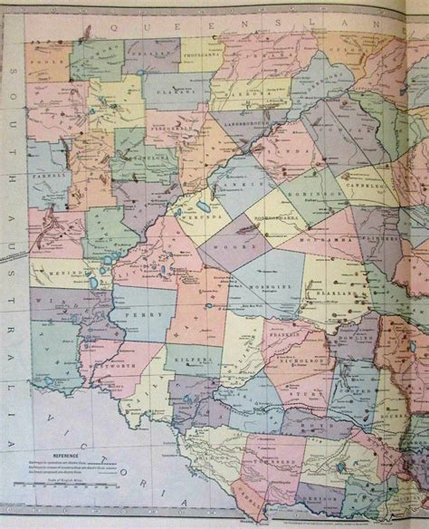 New South Wales Australia Huge Antique Map 1888 By Macdonald Detailed