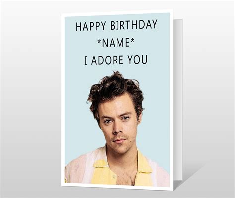 Personalised Harry Styles Birthday Card Greeting Card Any Etsy Uk
