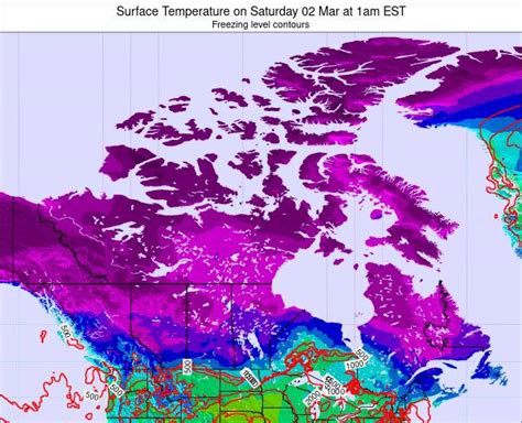 Canada Surface Temperature On Saturday 20 Apr At 8pm Edt