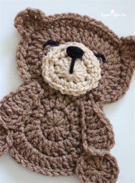 Crochet Teddy Bear Applique Repeat Crafter Me