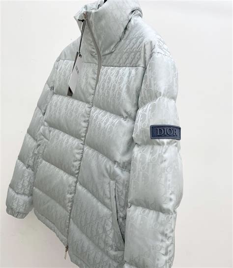 Dior Oblique Down Jacket Gray Technical Fabric Billionairemart