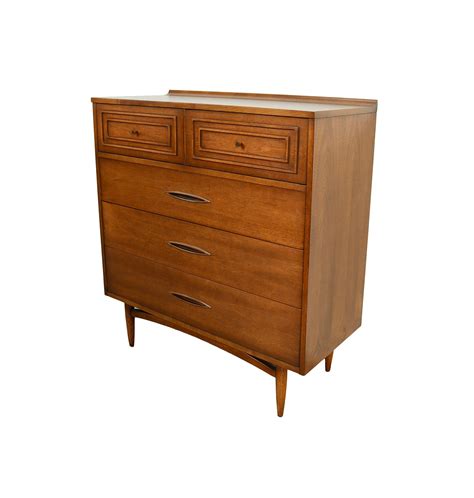 Broyhill Premier Sculptra Line Tall Dresser Walnut Mid Century Etsy