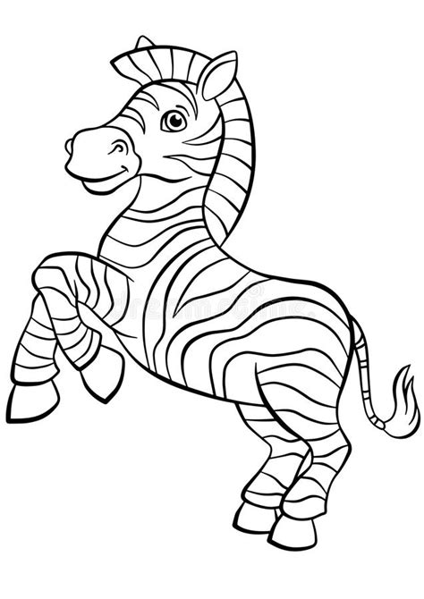 Coloring Pages Animals Little Cute Zebra Stock Vector