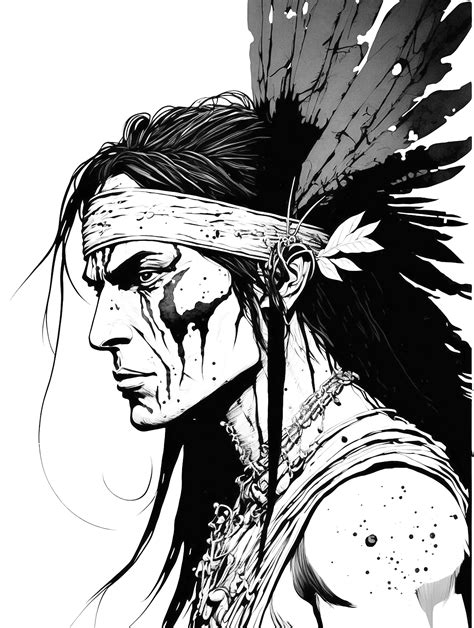 Native American Warrior Sketch
