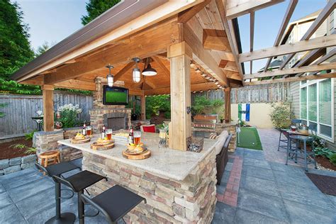 The backyard grill & bar offers casual dining with a touch of patio panache. Covered Structures & Gazebos - Paradise Restored Landscaping