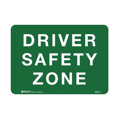 Driver Safety Zone Sign 250 X 180mm Self Adhesive Vinyl Seton Australia