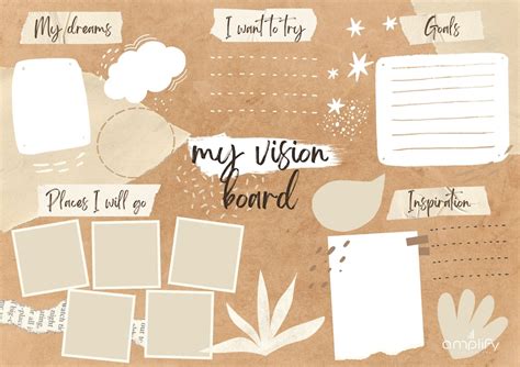 Vision Board Template Editable In Canva Etsy Uk